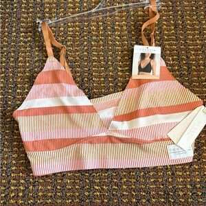 Danskin Pink and Cream Striped Bralette size S